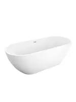 Акриловая ванна BelBagno Формат (Uno) BB701-1650-750-K 165x75 см, отдельностоящая, белая, овальная, вклеенный каркас, фурнитура белая